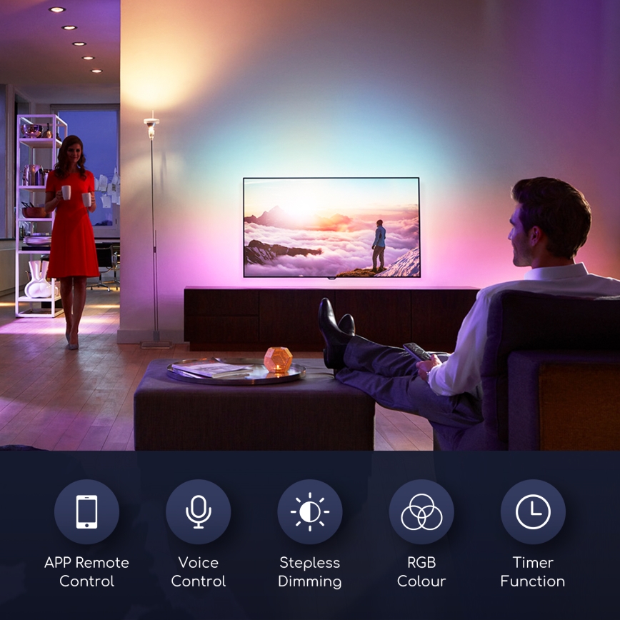 LED RGBW Prigušiva žarulja G45 E14/7W/230V 3000-6500K Wi-Fi - Aigostar