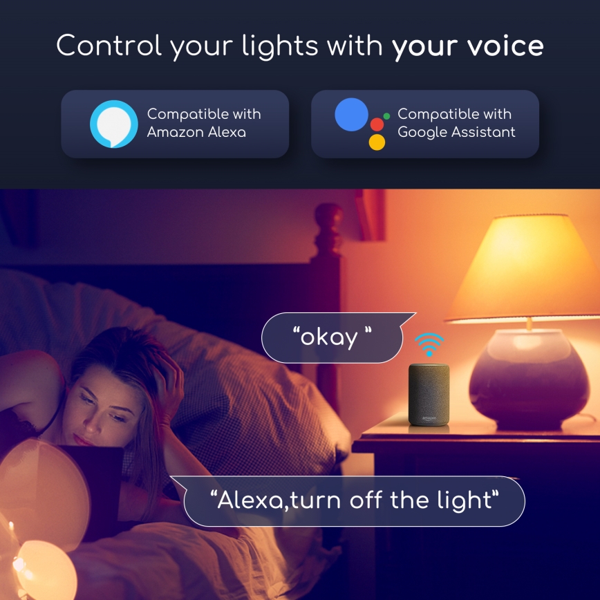 LED RGBW Prigušiva žarulja G45 E14/7W/230V 3000-6500K Wi-Fi - Aigostar