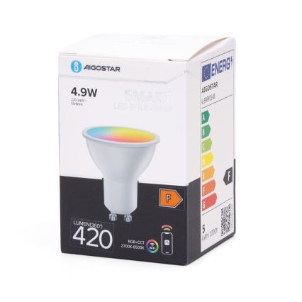 LED RGBW Prigušiva žarulja GU10/4,9W/230V 2700-6500K Wi-Fi - Aigostar