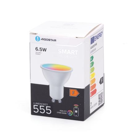 LED RGBW Prigušiva žarulja GU10/6,5W/230V 2700-6500K Wi-Fi - Aigostar