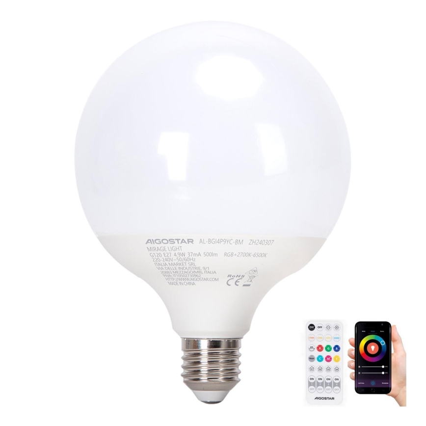LED RGBW Prigušiva žarulja MESH G120 E27/4,9W/230V 2700-6500K + daljinski upravljač - Aigostar