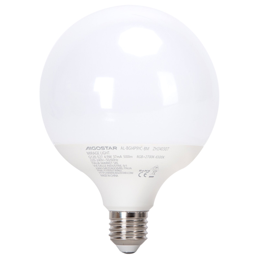LED RGBW Prigušiva žarulja MESH G120 E27/4,9W/230V 2700-6500K + daljinski upravljač - Aigostar
