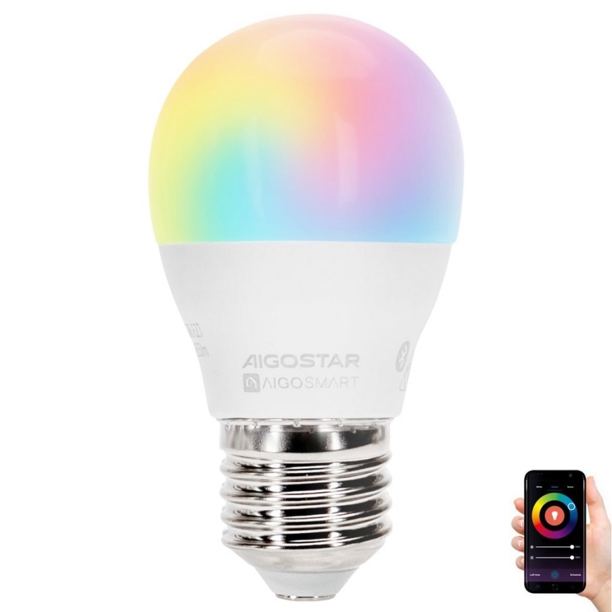 LED RGBW Prigušiva žarulja MESH Smart G45 E27/4,9W/230V 2700-6500K - Aigostar