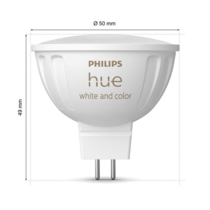 LED RGBW Prigušiva žarulja Philips Hue White And Color Ambiance GU5,3/MR16/6,3W/12V 2000-6500K