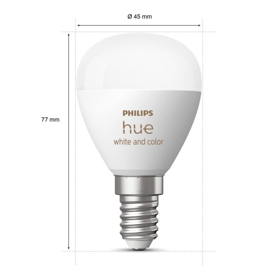 LED RGBW Prigušiva žarulja Philips Hue White And Color Ambiance P45 E14/5,1W/230V 2000-6500K