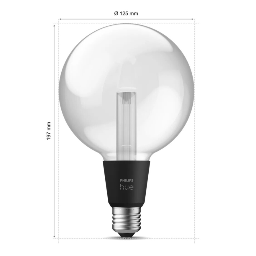 LED RGBW Prigušiva žarulja Philips Hue White And Color Ambiance G125 E27/6,8W/230V 2000-6500K