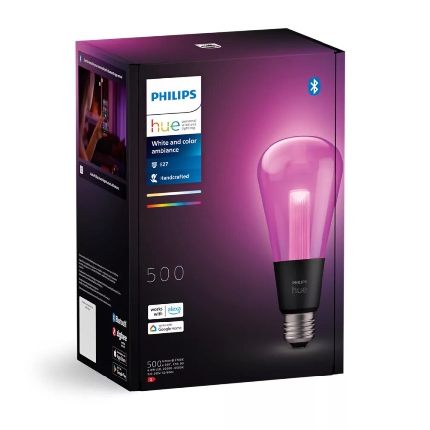 LED RGBW Prigušiva žarulja Philips Hue White And Color Ambiance E27/6,8W/230V 2000-6500K