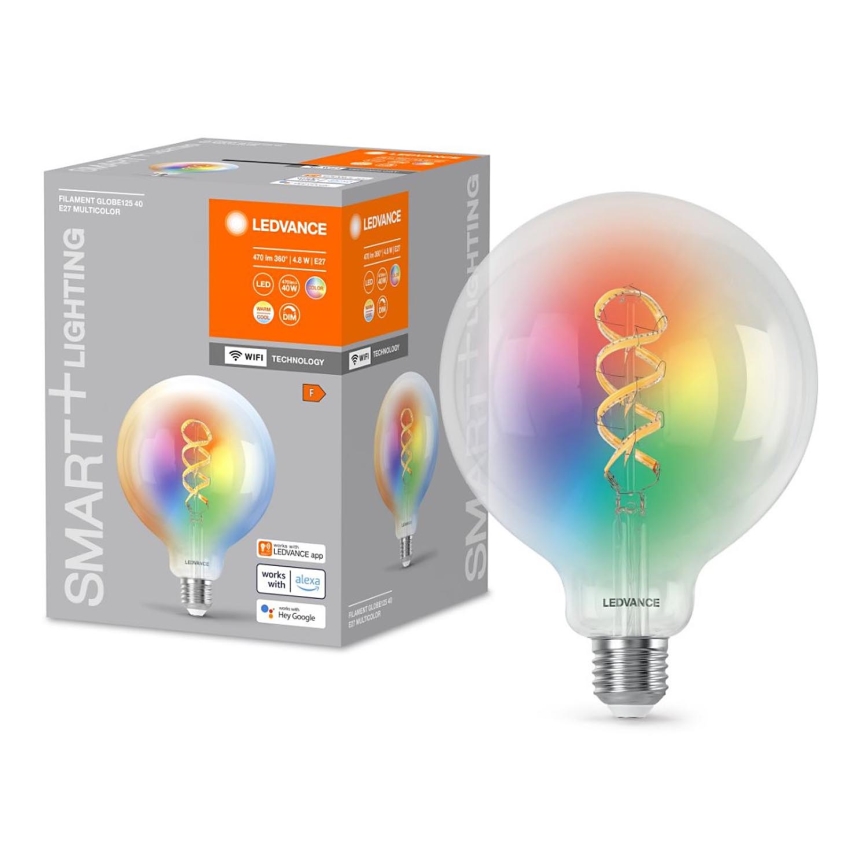 LED RGBW Prigušiva žarulja SMART+ FILAMENT E27/4,8W/230V 2700-6500K Wi-Fi - Ledvance