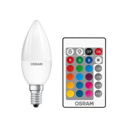 LED RGBW Prigušiva žarulja STAR E14/4,5W/230V 2700K + daljinski upravljač – Osram