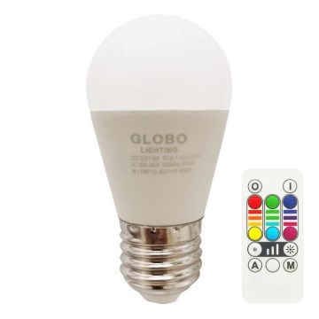 LED RGBW prigušivača žarulja E27/6W/230V 3000K + daljinski upravljač - Globo