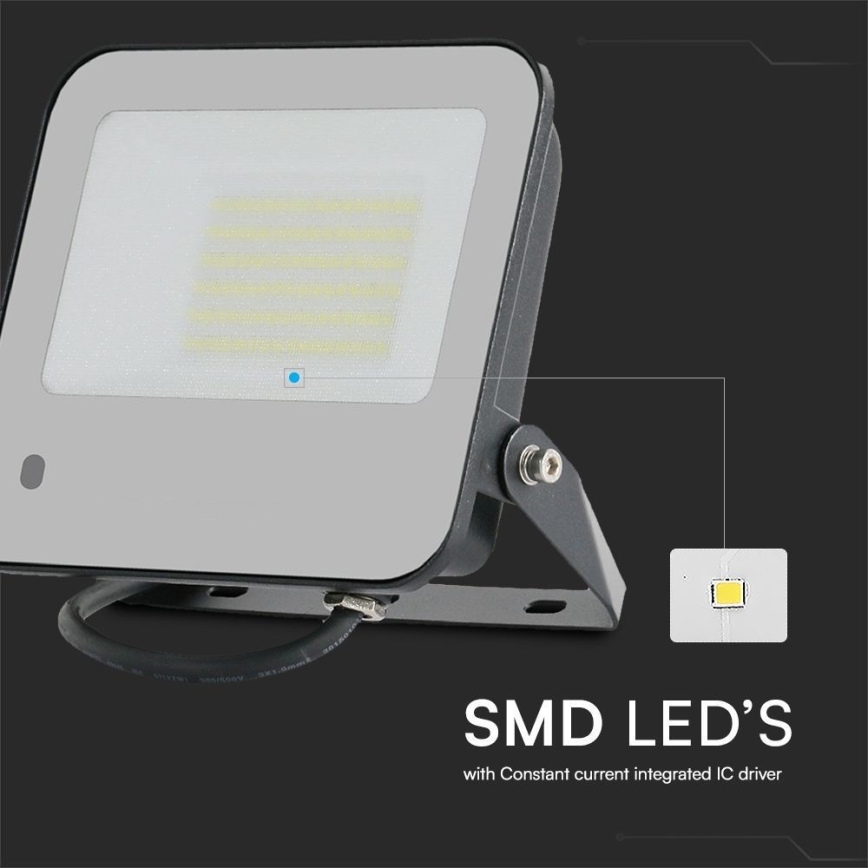 LED RGBW Prigušivi reflektor LED/50W/230V IP65 siva + daljinski upravljač