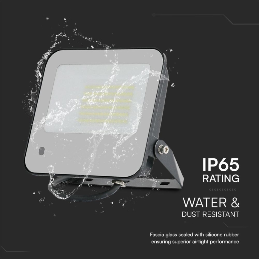 LED RGBW Prigušivi reflektor LED/50W/230V IP65 siva + daljinski upravljač