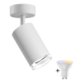 LED RGBW prigušivo kupaonsko rasvjetno tijelo TURYN 1xGU10/6,5W/230V 2700-6500K Wi-Fi IP44 bijela