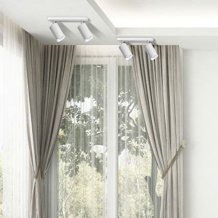 LED RGBW prigušivo kupaonsko ugradno svjetlo TURYN 2xGU10/6W/230V 3000K IP44 bijela + daljinski upravljač