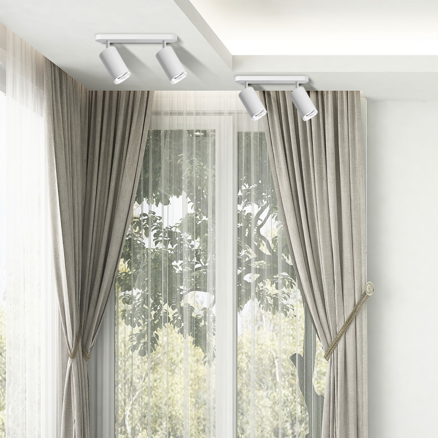 LED RGBW prigušivo kupaonsko ugradno svjetlo TURYN 2xGU10/6W/230V 3000K IP44 bijela + daljinski upravljač