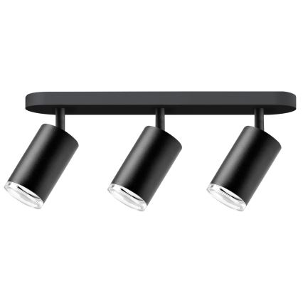 LED RGBW s mogućnošću prigušivanja, kupaonska ugradna spot svjetiljka TURYN 3xGU10/4,8W/230V 3000K IP44 crna + daljinski upravljač
