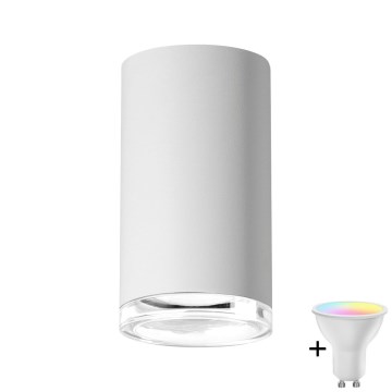 LED RGBW prigušivo kupaonsko ugradno reflektorsko svjetlo TURYN 1xGU10/4,8W/230V 3000K IP44 bijelo + daljinski upravljač