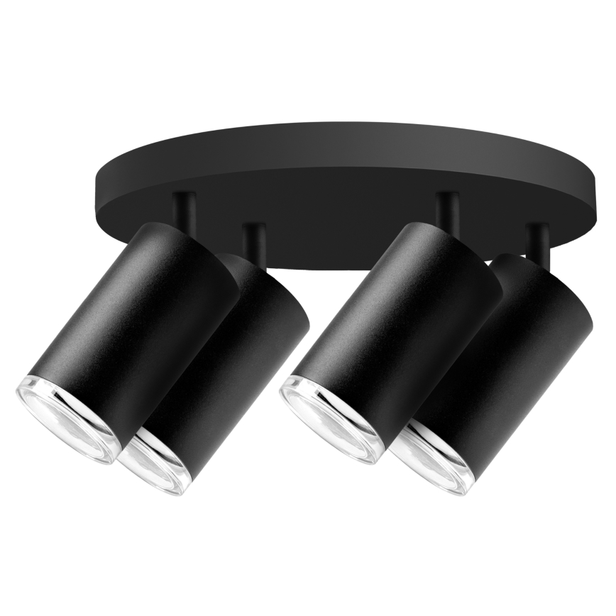LED RGBW prigušivo kupaonsko spot svjetlo TURYN 4xGU10/4,8W/230V 3000K IP44 crno + daljinski upravljač
