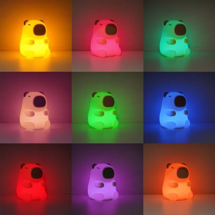 LED RGBW prigušivo punjivo dodirno dječje noćno svjetlo KAPYBARA LED/0,45W/5V 800 mAh