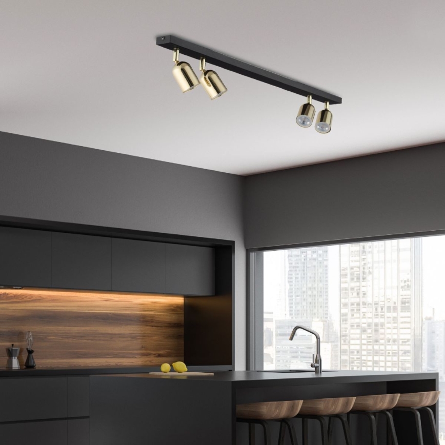 LED RGBW prigušivo spot svjetlo TOP 4xGU10/6,5W/230V 2700-6500K crna/zlatna