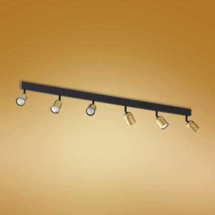 LED RGBW prigušivo spot svjetlo TOP 6xGU10/6,5W/230V 2700-6500K zlatna/crna