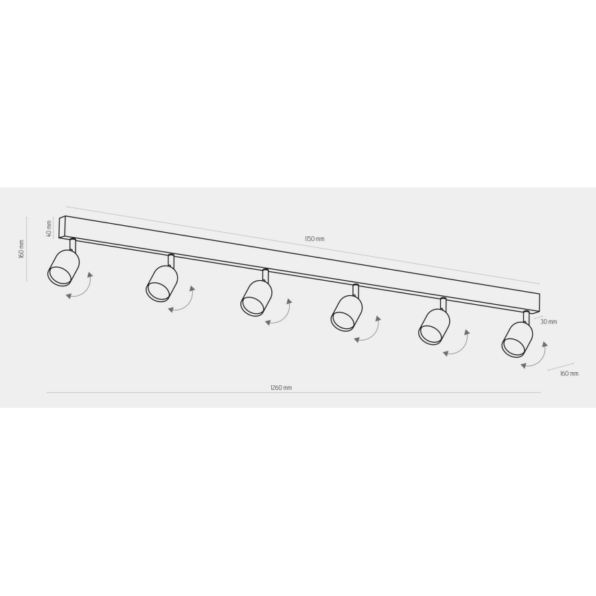 LED RGBW prigušivo spot svjetlo TOP 6xGU10/6,5W/230V 2700-6500K zlatna/crna