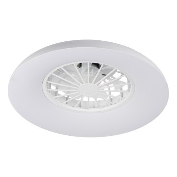 LED RGBW prigušivo stropno svjetlo s ventilatorom PLAVE PAN LED/24W/230V 3000-6500K promjer 48,5 cm bijela + daljinski upravljač