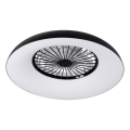 LED RGBW prigušivo stropno svjetlo s ventilatorom PLAVE PAN LED/48W/230V 3000-6500K promjer 60 cm crno + daljinski upravljač