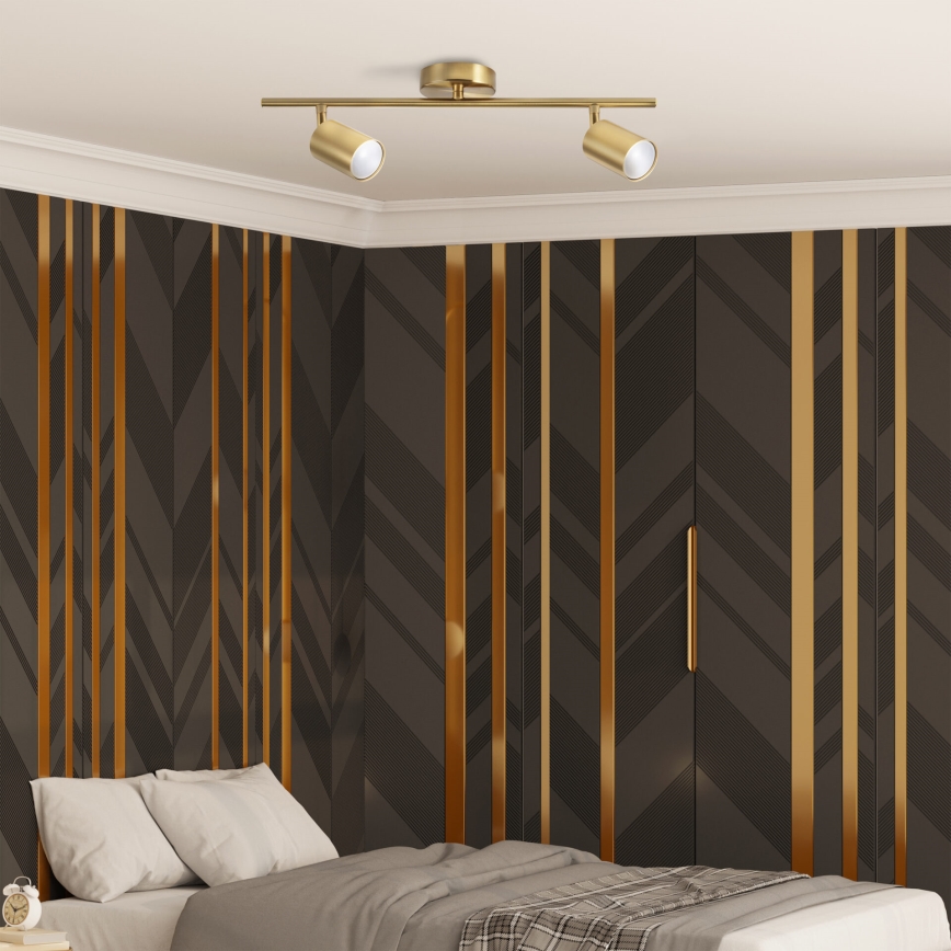 LED RGBW prigušivo spot svjetlo GOLDIE 2xGU10/4,8W/230V 3000K zlatna + daljinski upravljač