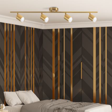 LED RGBW prigušivo ugradno spot svjetlo GOLDI 4xGU10/6W/230V 3000K zlatna + daljinski upravljač