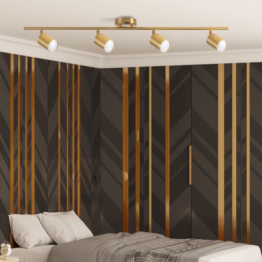 LED RGBW prigušivo ugradno spot svjetlo GOLDI 4xGU10/6W/230V 3000K zlatna + daljinski upravljač