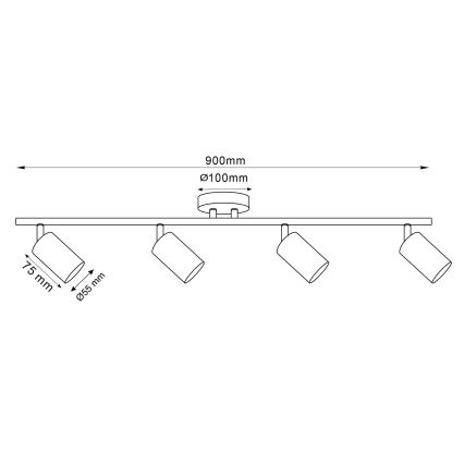 LED RGBW prigušivo ugradno spot svjetlo GOLDI 4xGU10/6W/230V 3000K zlatna + daljinski upravljač