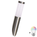 LED RGBW prigušivo vanjsko zidno svjetlo LIVIA 1xE27/6,5W/230V 2700-6500K Wi-Fi IP44 srebrno
