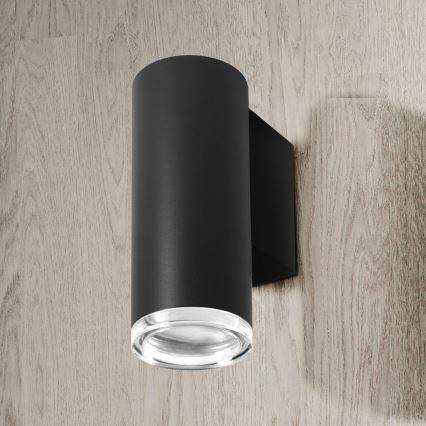 LED RGBW prigušiva kupaonska zidna svjetiljka TURYN 1xGU10/4,8W/230V 3000K IP44 crna + daljinski upravljač