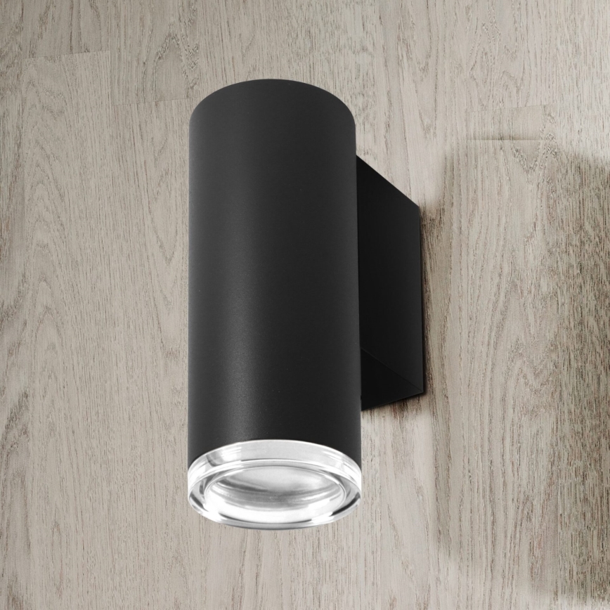 LED RGBW prigušiva kupaonska zidna svjetiljka TURYN 1xGU10/4,8W/230V 3000K IP44 crna + daljinski upravljač