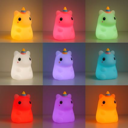 UNICORN RGBW punjiva LED dječja noćna svjetiljka s podesivom svjetlinom i upravljanjem dodirom LED/1W/5V 1200 mAh