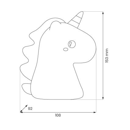 UNICORN RGBW punjiva LED dječja noćna svjetiljka s podesivom svjetlinom i upravljanjem dodirom LED/1W/5V 1200 mAh