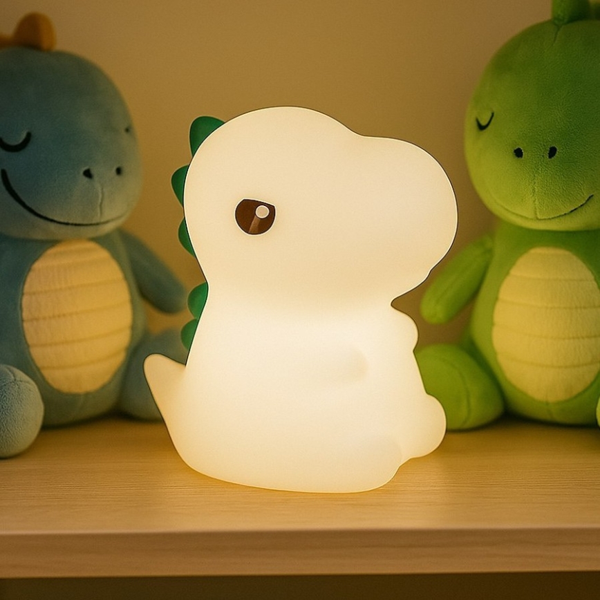 LED RGBW punjiva dodirna dječja noćna svjetiljka DINO s mogućnošću prigušivanja LED/1W/5V 1200 mAh