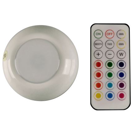 LED RGBW Prigušiva rasvjeta za namještaj LED/0,5W/4,5V 3xAAA bijela + daljinski upravljač