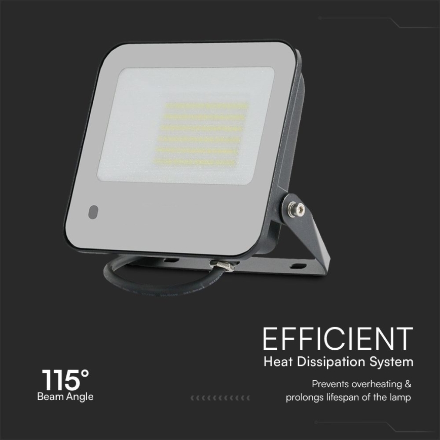 LED RGBW prigušivi reflektor LED/50W/230V IP65 siva + daljinski upravljač