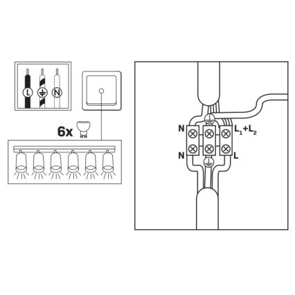 LED RGBW prigušivo kupaonsko spot svjetlo TURYN 6xGU10/6,5W/230V 2700-6500K Wi-Fi IP44 crna