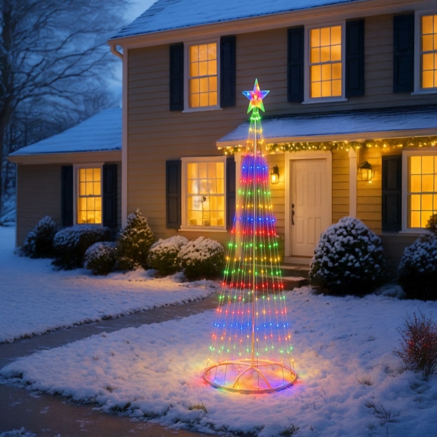 LED RGBW s podesivom svjetlinom vanjska božićna dekoracija LED/4W/230V 180 cm IP44 bor + daljinski upravljač