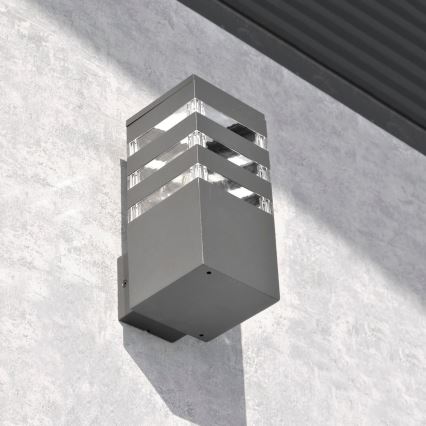 LED RGBW vanjsko zidno svjetlo TEKSAS s prigušivanjem 1xE27/12W/230V 2700-6500K Wi-Fi IP44 antracitno