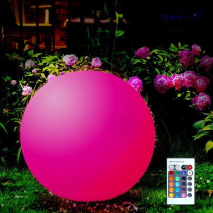 LED RGBW Solarna lampa BALL LED/1,2V pr. 30 cm IP65 + daljinski upravljač