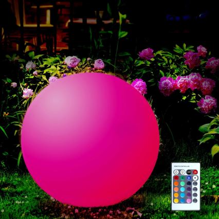 LED RGBW Solarna lampa BALL LED/3,2V pr. 20 cm IP65 + daljinski upravljač