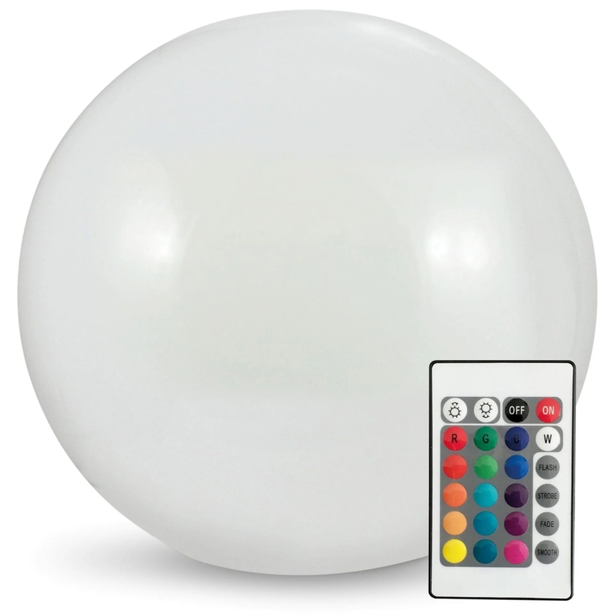 LED RGBW Solarna lampa BALL LED/3,7V 1500 mAh pr. 50 cm IP65 + daljinski upravljač