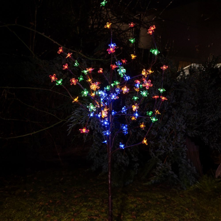 LED RGBW Solarna svjetiljka TREE LED/0,1W/1,2V 600 mAh IP44 smeđa