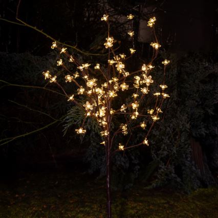 LED RGBW Solarna svjetiljka TREE LED/0,1W/1,2V 600 mAh IP44 smeđa