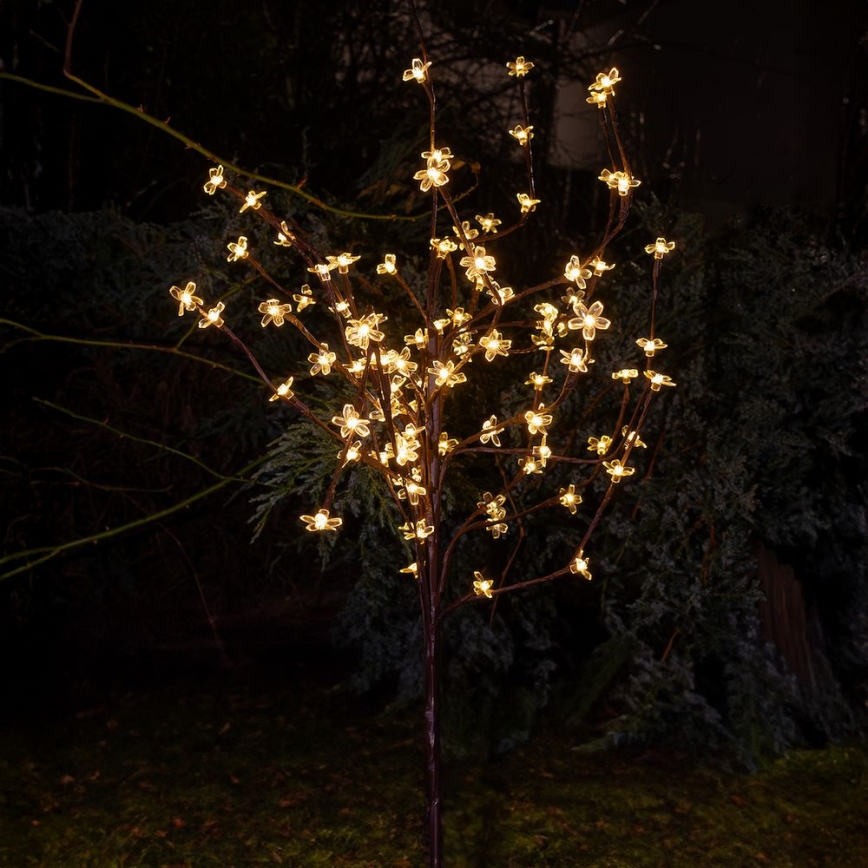 LED RGBW Solarna svjetiljka TREE LED/0,1W/1,2V 600 mAh IP44 smeđa