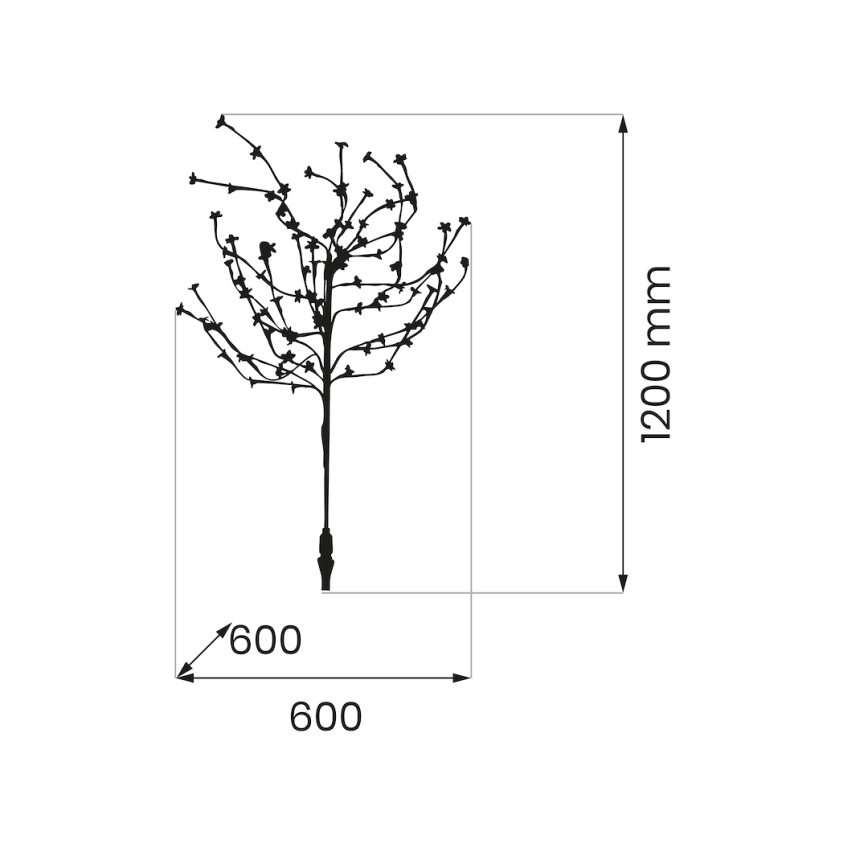 LED RGBW Solarna svjetiljka TREE LED/0,1W/1,2V 600 mAh IP44 smeđa